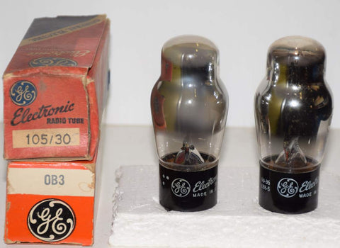 (!!) (Recommended Pair) 0B3 Sylvania NOS 1956 rebranded GE NOS 1957-1960 (argon)