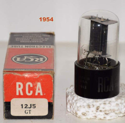 12J5GT RCA NOS 1954 slightly tilted glass (11ma)