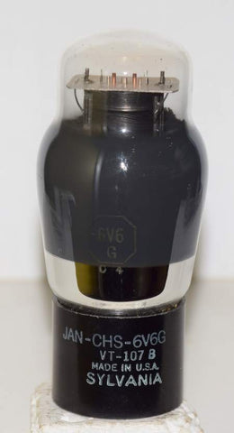 (!!!!) (Best Single) JAN-CHS-6V6G=VT-107A Sylvania coated glass tests like new 1944 (42ma)