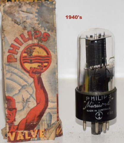 (!!!!) (Best Single) 6X5GT Philips Miniwatt Australia NOS 1940's (54/40 and 56/40)