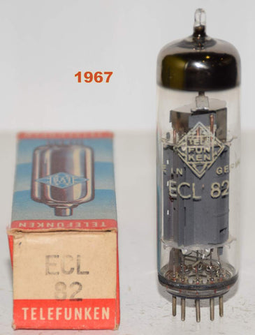 (!!!) (BEST 6BM8 - best sound) ECL82=6BM8 Telefunken Germany <> bottom NOS 1967 (2.3/59ma)