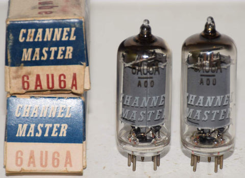 (!!!) (Best Pair) 6AU6A Channel Master Hitachi Japan NOS D getter 1960 (8.6ma and 9.2ma)
