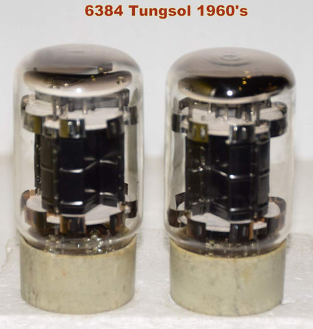 (!!!) (Recommended Pair) 6384 Tungsol used/test like new 1960's no printing (71.0ma and 73.5ma) (Highest mA)