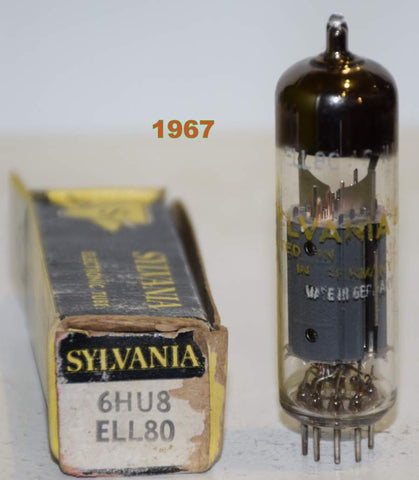 ELL80=6HU8 Valvo branded Sylvania NOS 1967 (24ma and 21ma)
