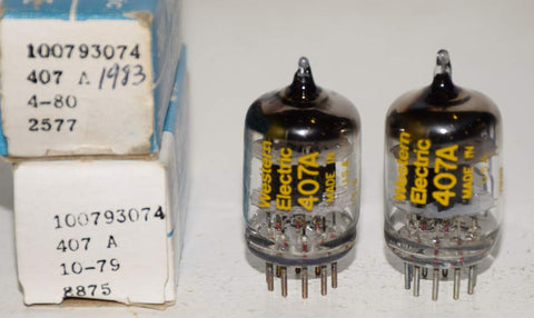 (!!!) (Best Pair) 407A Western Electric NOS 