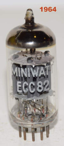 (!!!!) (Single 1964) ECC82=12AU7 Miniwatt Philips Canada NOS 1964 (9.2/9.8ma) (same build as Holland)