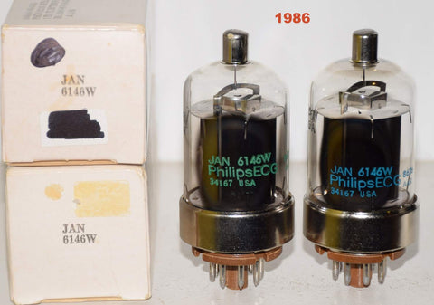 (!!) (Best Value Pair) 6146W Philips by Sylvania NOS 1986 (80ma and 80ma)