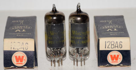 (!!!) (Best Pair) 12BA6 Westinghouse NOS 1960 era (9.8ma / 10.4ma)