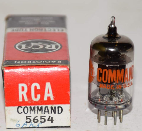 (!!) 5654=6AK5 RCA Command Series black plate NOS 1966 (8.3ma)