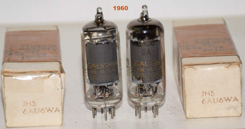 (!!) (Best Pair #2) JHS-6AU6WA Sylvania NOS 1960 (7.5ma and 7.6ma)