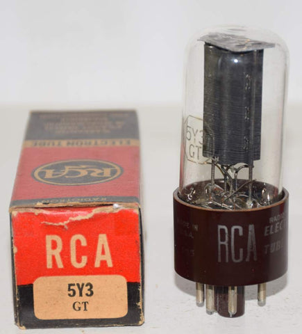 (!!!) (Single) 5Y3GT RCA NOS 1951 burgundy base (51/40 and 55/40)