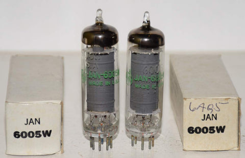 (!!!!) (BEST PAIR #1) JAN-6005W GE NOS 1982 (50.5ma and 53ma) (Same Gm)