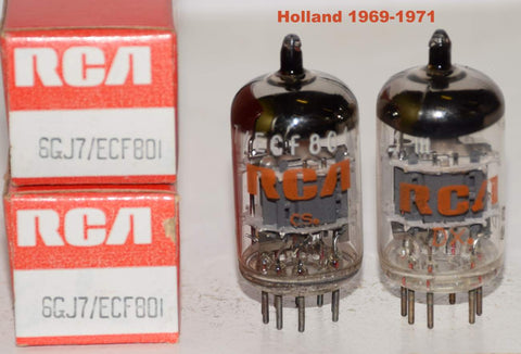 (!!!!) (Best Pair) 6GJ7=ECF801 RCA Heerlen Holland NOS 1969-1971 (83-85/60 x 2 tubes)