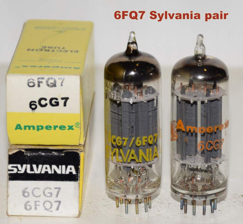 (!!!) (Recommended Pair) 6FQ7 Sylvania NOS 1970's same build (9.0/8.0ma and 8.0/7.6ma)