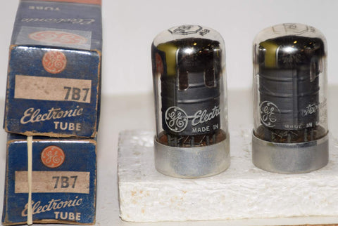 (!) (BEST PAIR) 7B7 Sylvania branded GE NOS 1952 (100/60 and 98/60)