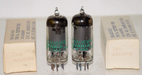 (!!) (Best Pair) JHS-6AU6WB Sylvania NOS 1967-1968 (6.3ma and 6.6ma)