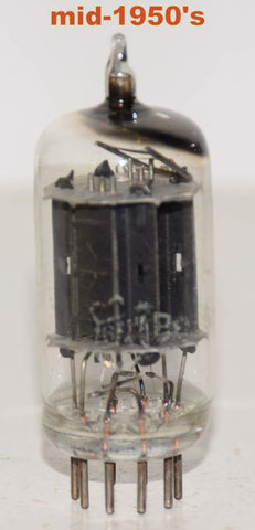 (!!!) (Best Single - black plates) 12AX7 RCA Bell and Howell long ribbed black plates 