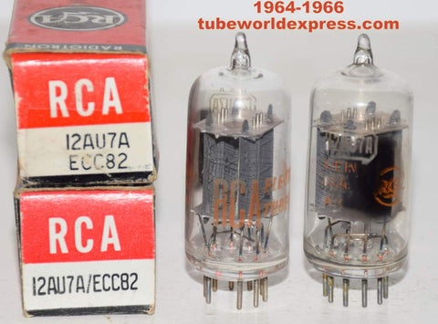 (!!!!!) (Best Value Pair) 12AU7A RCA NOS 1964-1965 (8.2/11ma and 8.8/10.4ma)