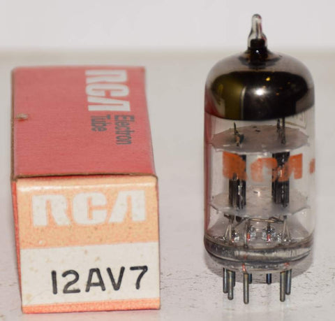 (!) (Best Single) 12AV7 RCA black plates NOS 1970's (16/17ma)