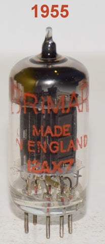 (!!!!) (Single 1955) 12AX7 BRIMAR England shiney black ribbed plates 