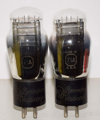 (!!!!) (Best Value Pair #1) 71A RCA/Cunningham Radiotron used/tests like new 1930's (24.5ma and 26ma)