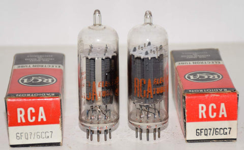 (!!!!) (Best Value Pair) 6FQ7 RCA clear top NOS 1967 (6.2/6.0ma and 6.0/7.4ma) (same Gm) (STAX, MARANTZ, CONRAD JOHNSON)