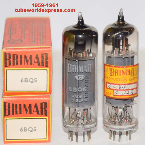 (!!!!) (Recommended Pair) EL84 Brimar England NOS 1959 and 1961 (47ma and 46.6ma)