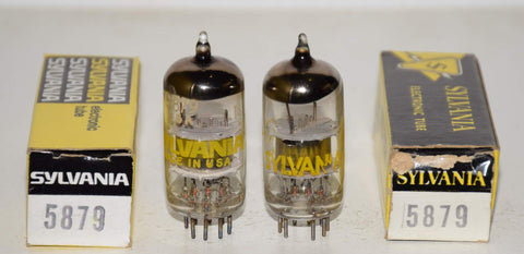 (!!!) (Best Sylvania Pair) 5879 Sylvania NOS 1960's - 1970's (1.6ma and 1.6ma) 1-2% matched