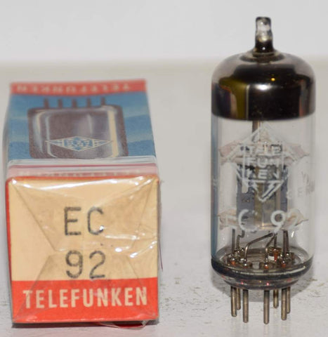 (!!!!) (Best Single #1) EC92=6AB4 Telefunken Germany <> bottom NOS 1968 (10.6ma) (mic)