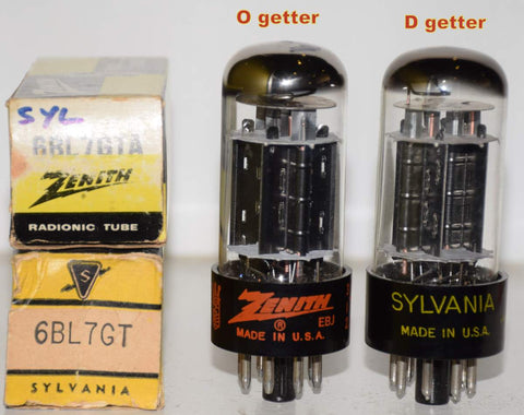 (!) (Recommended Pair) 6BL7GTA Sylvania Zenith 1963 and 6BL7GT Sylvania 1960 era NOS (38.5/34ma and 33/37ma)