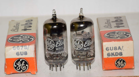 (!!!!) (Recommended Pair) 6U8A GE NOS 1959-1965 (13.5/11.5ma and 12.5/10.5ma)