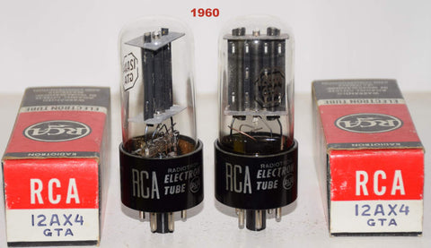 (!!) (Recommended Pair) 12AX4GTA RCA NOS 1960 (98-99/60)