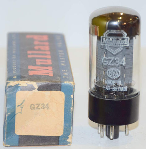 (!!!) (Recommended Single) GZ34 Mullard UK shield logo NOS 1962 (59/40 and 59/40)
