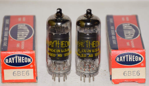 (!!) (BEST PAIR #2) 6BE6 Raytheon NOS 1960's (1.7ma and 1.5ma)