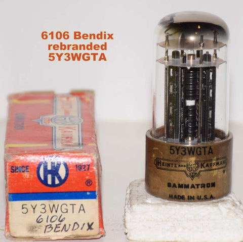 (!!!!) (Best Value Single #1) 6106 Bendix rebranded 5Y3WGTA Heintz & Kaufman NOS (64/40 and 67/40)