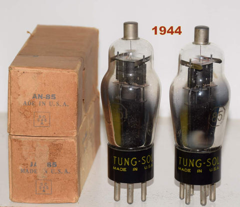 (!!) (BEST PAIR) JAN-85 Tungsol NOS 1944 (49/25 and 49/25)