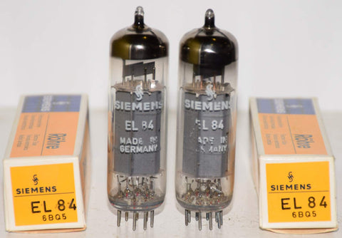 (!!!) (Best Pair #1) EL84 Siemens Halske Germany NOS 1967-1968 (48.5ma and 49ma) 1-3% matched