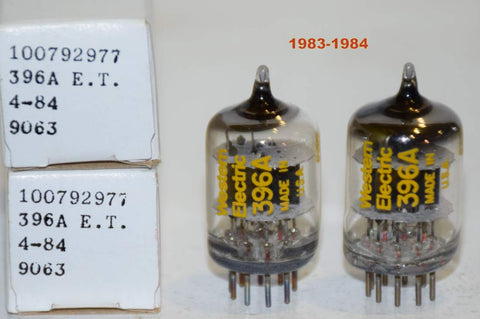(!!!!) (Recommended Pair) 396A Western Electric NOS 1983 (6.2/8.8ma and 6.0/8.8ma)