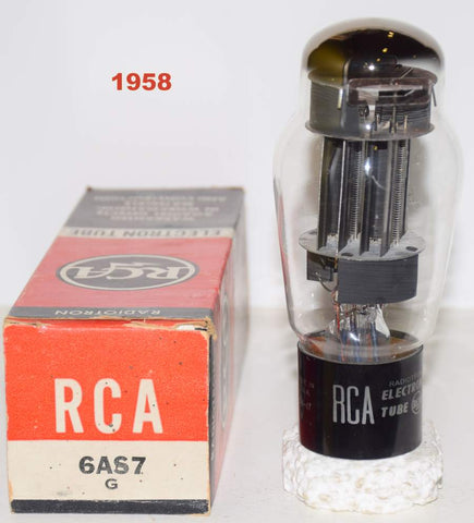 (!!!!) (Recommended Single) 6AS7G RCA black plates NOS 1958 (81ma/74ma)