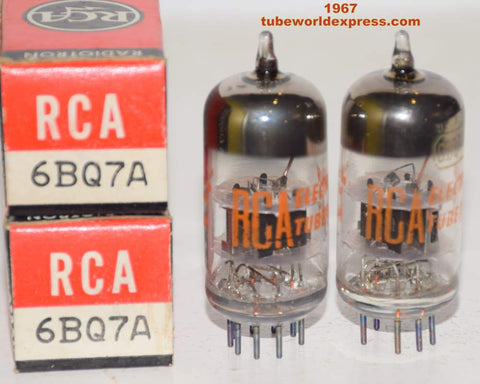 (!!!!) (Recommended Pair) 6BQ7A RCA black plates NOS 1967 same date codes (11.8/12ma and 11/12.2ma)