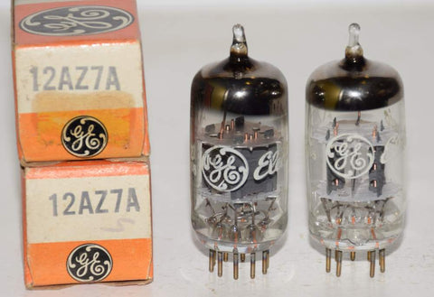 (!!!) (Recommended Pair) 12AZ7A GE gray plates NOS 1969-1970 (8.2/8.0ma and 8.7/8.8ma) (McIntosh MC275)