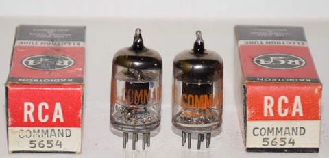 (!!!!) (Best Pair) 5654=6AK5 RCA Command Series black plate NOS 1960's (8ma and 9ma) (Close Gm)
