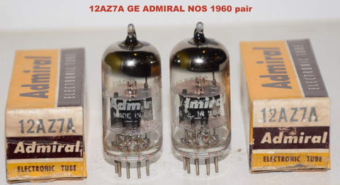 (!!) (Recommended Pair) 12AZ7A GE Admiral black plates NOS 1960 (8/9ma and 8/10ma) (McIntosh MC275)