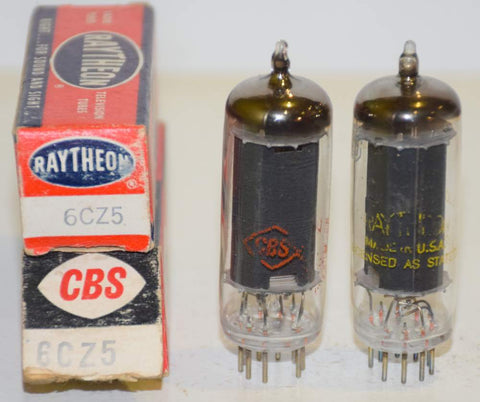 (!!) (Best Pair) 6CZ5 RCA black plate 1960's same build (49.5ma and 51ma)