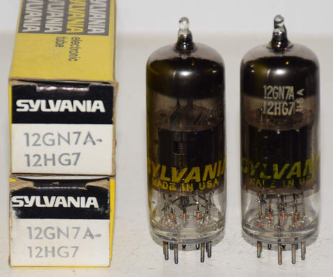 (!!) (Recommended Pair) 12HG7=12GN7A Sylvania coated glass NOS 1970 era (52ma and 55ma)