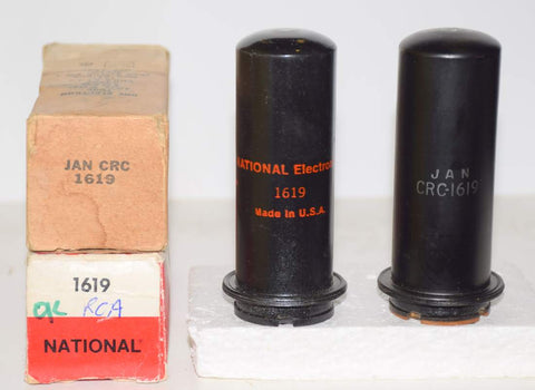 (!!) (Recommended Pair) 1619 RCA NOS 1952 - 1960's (52ma and 53.6ma)