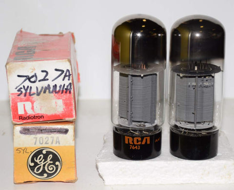 (!!) (Recommended Pair) 7027A Sylvania NOS rebranded GE and RCA 1970's (64ma and 67.5ma)
