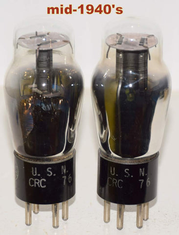 (!!!) (Best Pair) USN-CRC-76 RCA like new 1940's (5.8ma and 5.9ma)