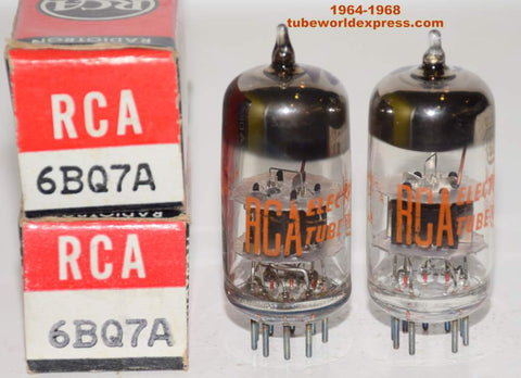 (!!!!) (Recommended Pair) 6BQ7A RCA black plates NOS 1964-1968 (9.2/11.2ma and 10.2/11ma)