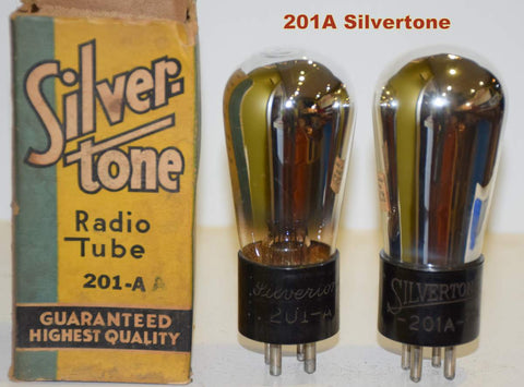 (!!!!) (Best Pair) 201A Silvertone Balloon NOS and like new 1930 era (4.2ma and 5.0ma) (Highest mA and Gm)